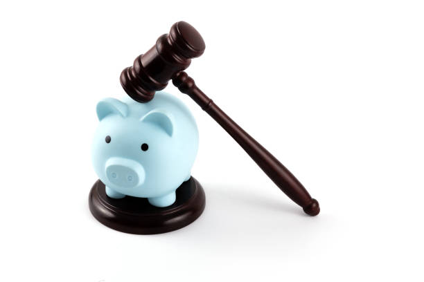 istock Judge's gavel and blue piggy bank 2095488265