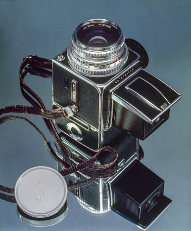 12 17 2015 Clasik Vintage Camera Hasselblad 500C utilized a leaf shutter design with its range of high-quality Carl Zeiss lenses. Studio shot Lokgram Kalyan Maharashtra India.Asia