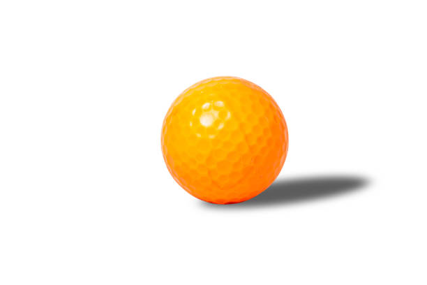 istock Old golf ball isolated on white background 2095536440