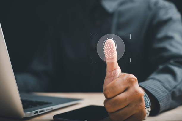 istock Securing personal and financial data with a futuristic fingerprint scanner 2095580649