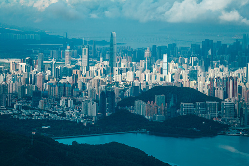 Aerial view of landscape in shenzhen city, China