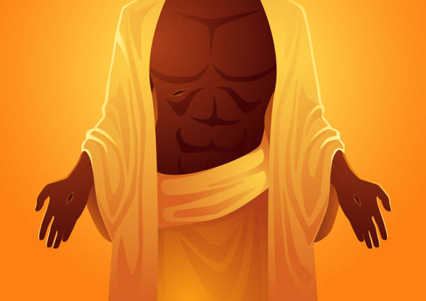 illustrazioni stock, clip art, cartoni animati e icone di tendenza di silhouette biblica cicatrici di gesù - rio de janeiro christ the redeemer jesus christ vector