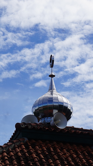 Mosque dome with blue sky background