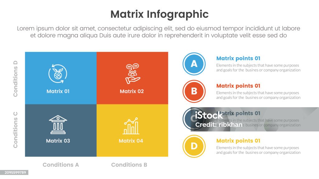 Matrix Style Model Matrix Structure Model Template For Infographic Template Banner With ...