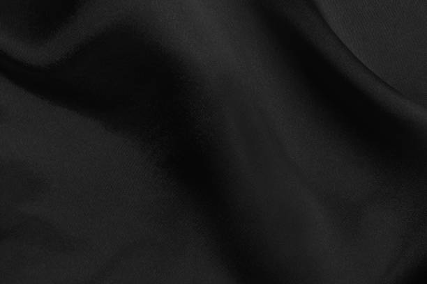 istock Black fabric cloth texture for background and design art work, beautiful crumpled pattern of silk or linen. 2095601335