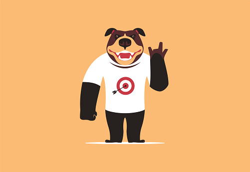 vector illustration of dog cheering