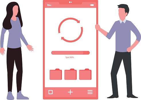 Data Syncing Animation Mobile Data Is Syncing Stock Illustration - Download Image Now ...