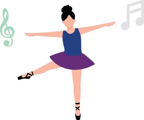 Vector illustration of Girl is ballerina dancing.