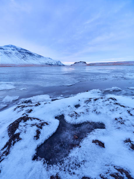 istock Frozen lake in winter day at Iceland. 2095789951