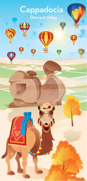 Vector illustration of Camel rock at Devrent imagination valley