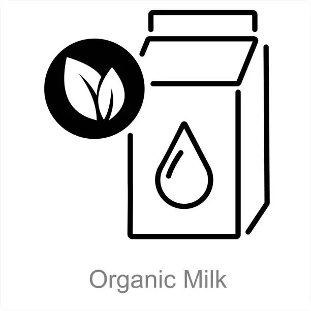 Vector illustration of Organic Milk