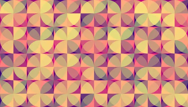 Vector illustration of Funky retro warm pink abstract circle pattern