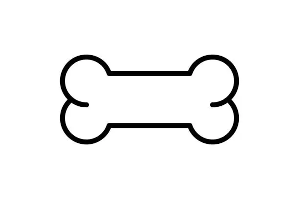 Vector illustration of Bone icon with editable stroke
