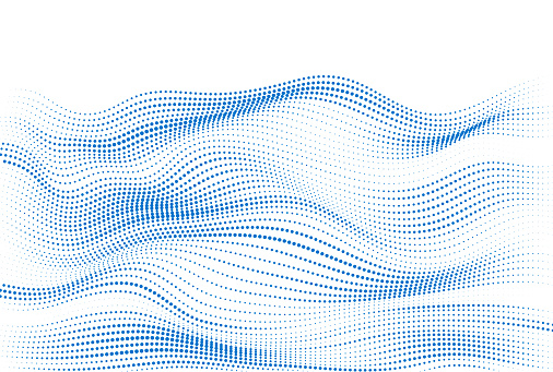 Abstract vector background with dotted halftone waves