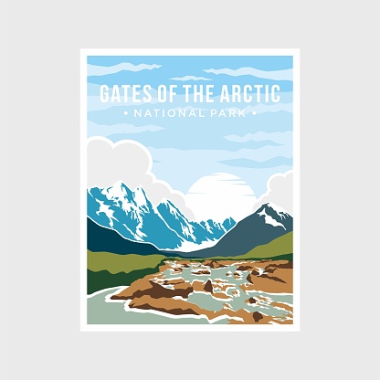 Gate of the arctic National Park poster vector illustration design