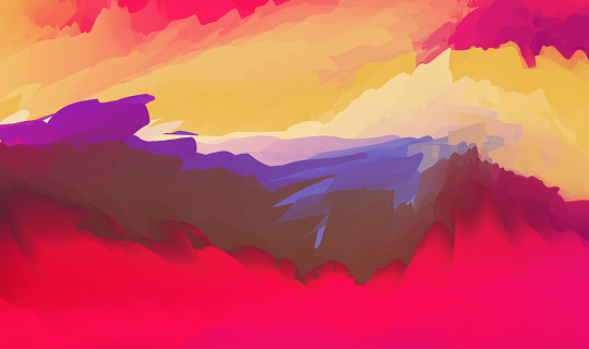 abstract chaos gradient surrealism mountain landscape background