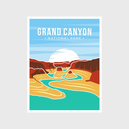 Grand Canyon National Park poster vector illustration design