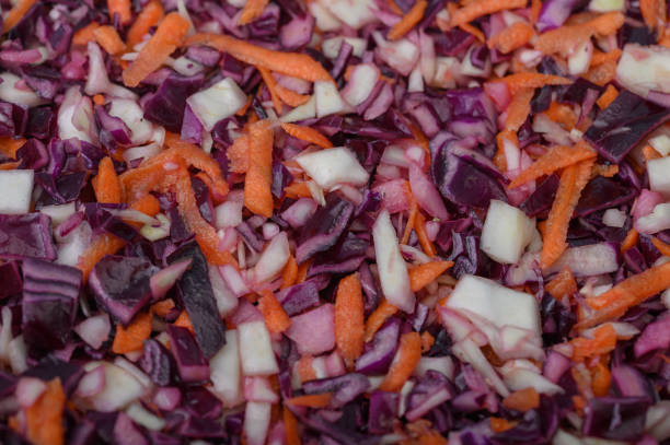 istock Carrot and red cabbage salad close up 2095887823