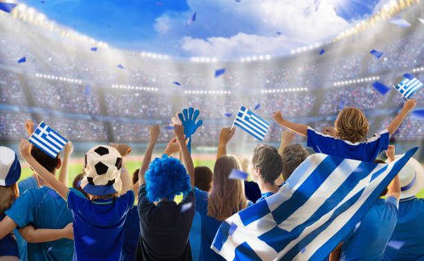 istock Greece football team supporter on stadium. 2095907731