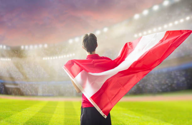 istock Austria football team supporter on stadium. 2095910341