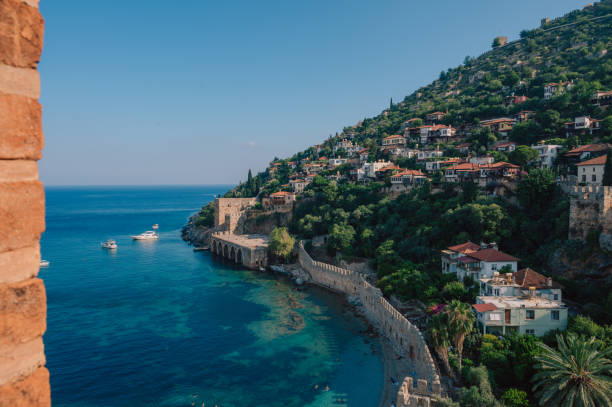 Alanya city, Turkey, view from red tower - foto de stock