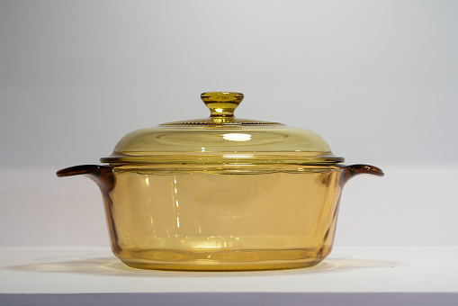 Empty Glass Apothecary Jar. The image is a cut out, isolated on a white background, with a clipping path.