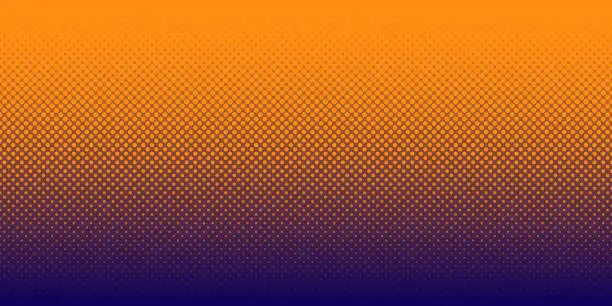 Vector illustration of Halftone background with Orange gradient - Trendy design