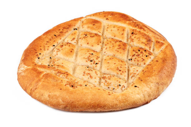 istock Homemade Ramadan pita (pide) on white background 2096009191
