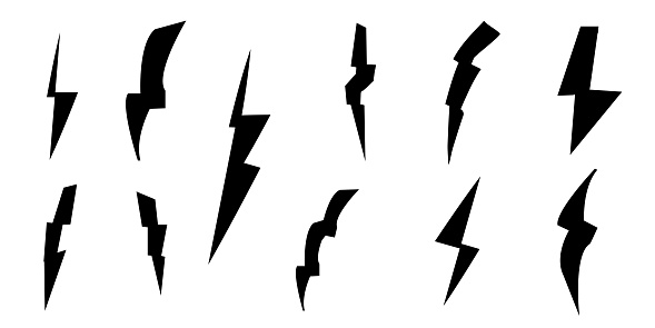 Set of bolt lightning, simple design