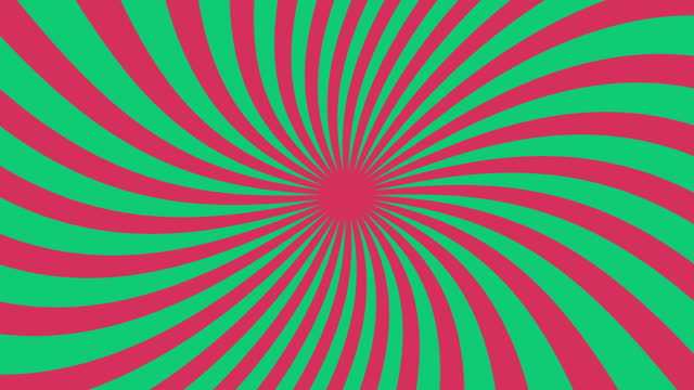 Wide Red and Green Groovy Holiday Sunburst 4k Animation, 70s 80s Inspired Abstract Seamless Loop Motion Graphics