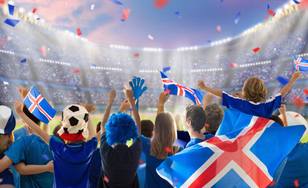 istock Iceland football team supporter on stadium. 2096056204