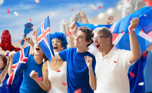 istock Iceland football team supporter on stadium. 2096057013