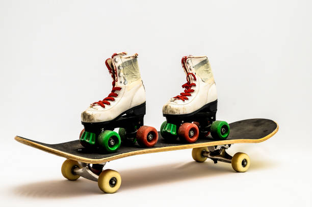 istock Old Used Wooden Skateboard 2096105917