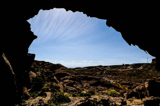 dry landscape - image alternative energy canary islands color image imagens e fotografias de stock