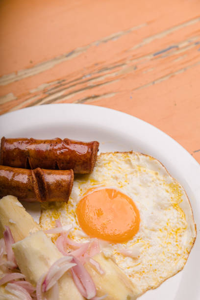 plantain with eggs and sausage