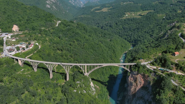istock Aerial view on Djurdjevica arch bridge over Tara 2096125759