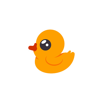 Rubber duck vector cartoon illustration.