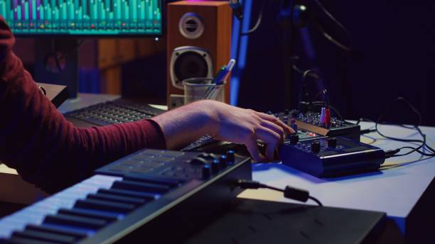 istock Sound engineer recording and producing audio for music industry 2096136864