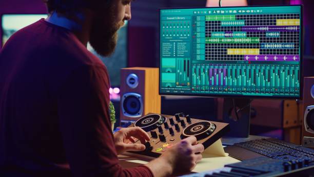istock Audio engineer creating sound effects for a new soundtrack 2096137389