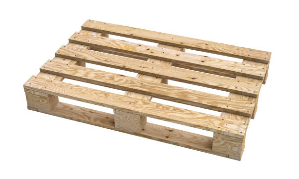 istock Wooden pallet isolated on white background 2096157682
