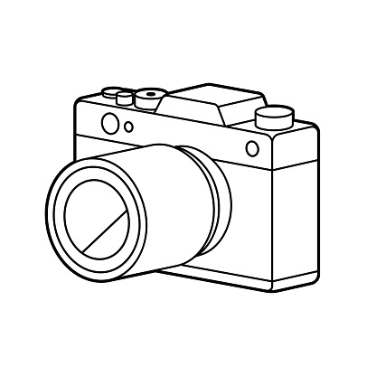 Digital single-lens reflex camera.African continent,Vector illustration that is easy to edit.