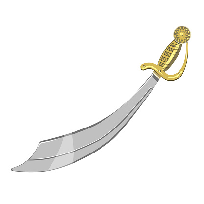 Pirate blade isolated on white background.Vector illustration of an ancient weapon.