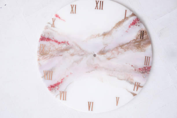 istock Handmade interior clocks made of epoxy resin. An interior item. 2096285880
