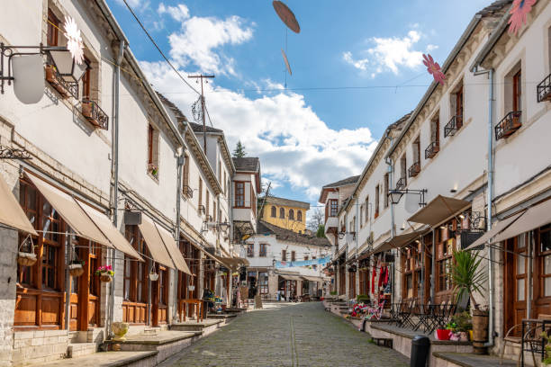 istock Shops in old town Gjirokaster 2096287458
