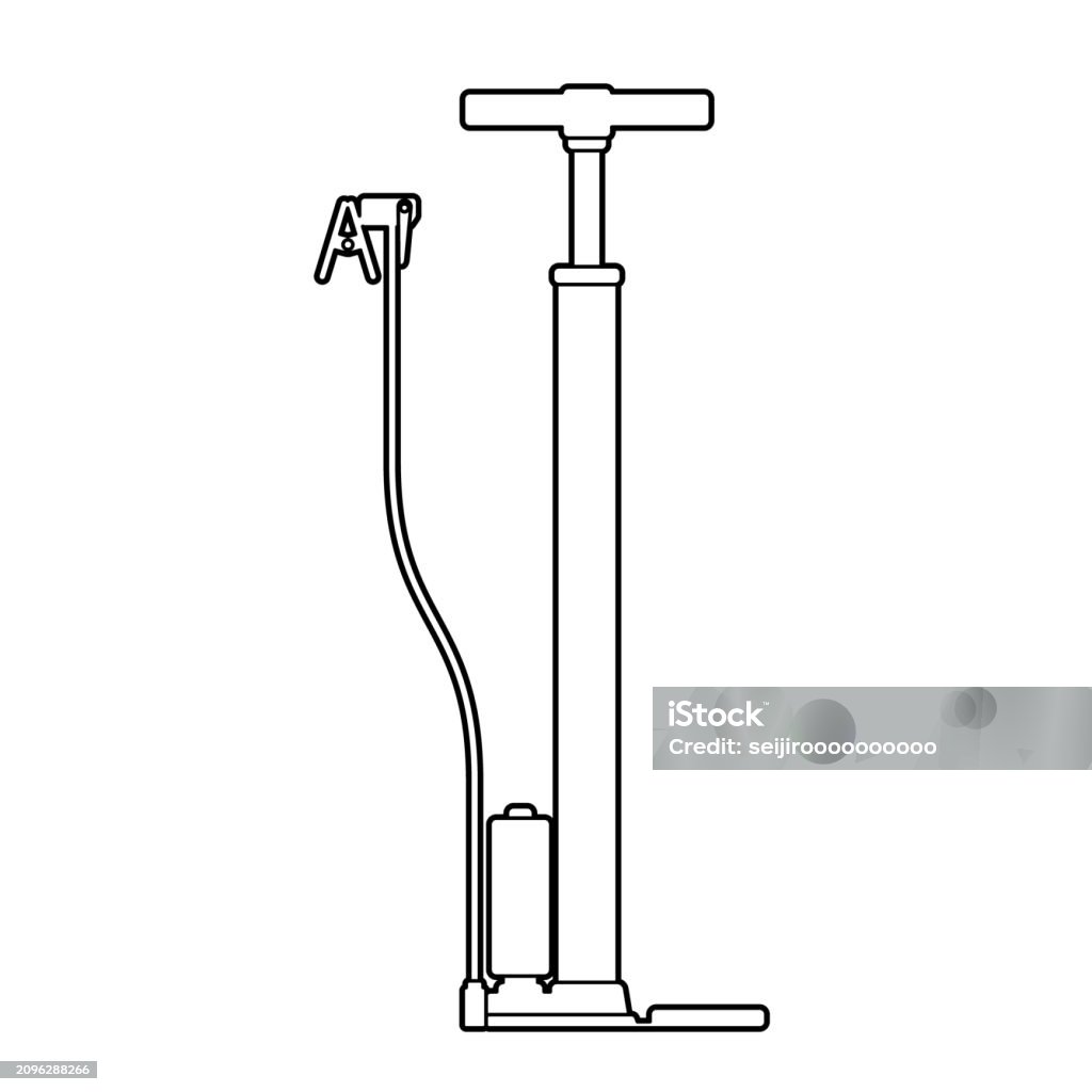 Pump Inflation Vector Inflator Stock Illustration - Download Image Now - Air Pump, Bicycle ...