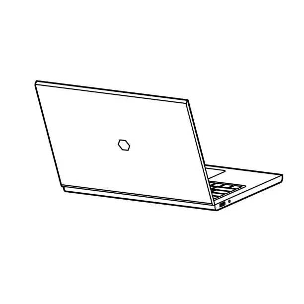 Vector illustration of Laptop back