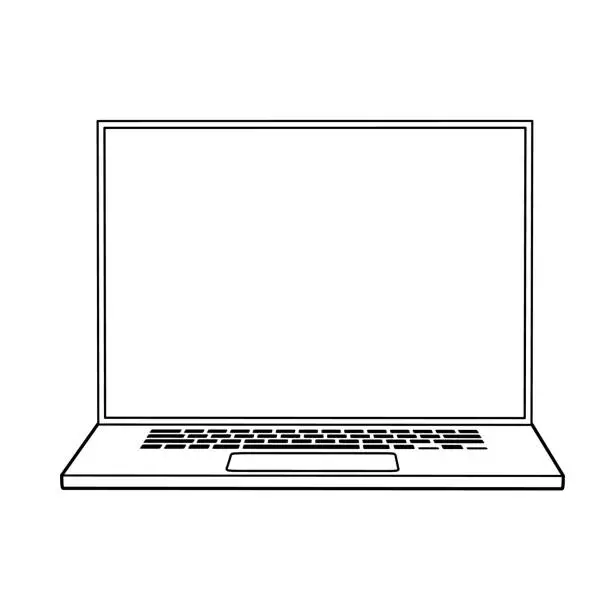 Vector illustration of Laptop front angle