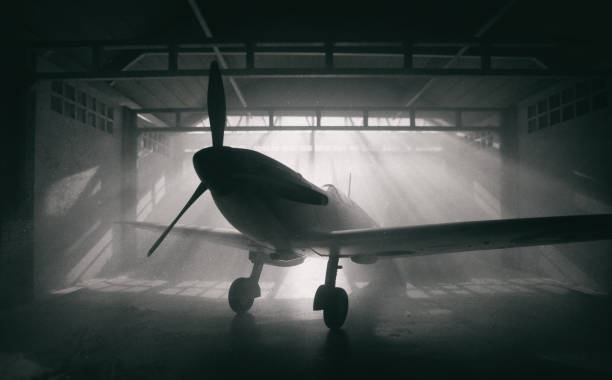 istock Silver Supermarine Spitfire In Aircraft Hangar (Scale Model Photography) 2096326518