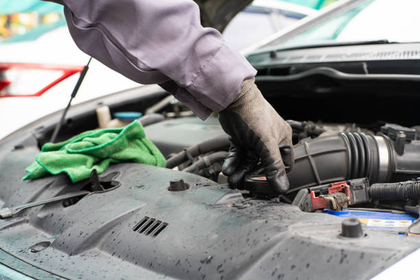 istock Mechanic man checking car radiators heat exchangers cooling internal combustion engines maintenance 2096407079