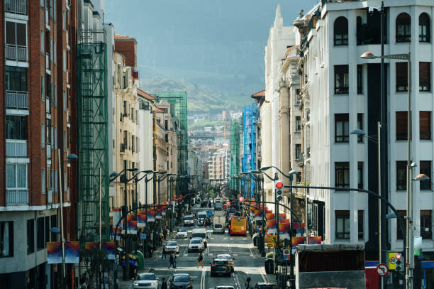 A large avenue in Bilbao, Spain. Alameda de Recalde
